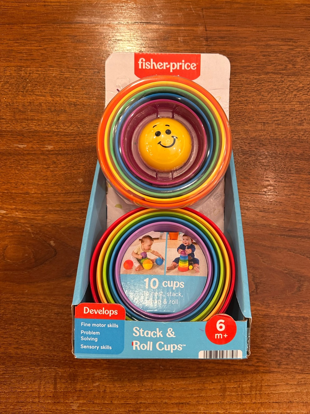 NIB Fisher-Price Rainbow Stack & Roll Cups